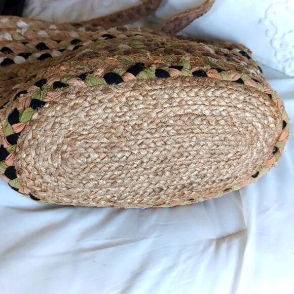Magid BOHO Woven Jute and Cotton/ Shoulder Tote NWOT - Picture 4 of 15